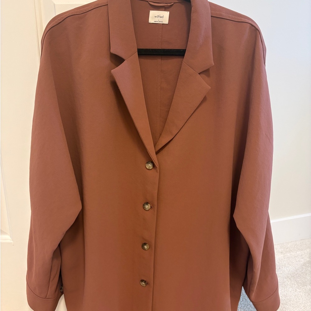 Wilfred Rust Brown Button-Down Blouse/Jacket